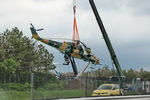 005 - Displayed as a memorial on the road leading to the former Szentkirályszabadjai Airport. It was given page number 005 in memory of the first Mi-24 combat helicopter to arrive in Hungary. Installation moments. - by Attila Groszvald-Groszi