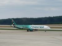 N604FR @ RDU - Maria the Bald Eagle (in America's Green Airline special livery) taxiing to 23R. Weird that Frontier is boasting about the PW1100G engines, which don't have the best reputation, even causing an entire airline to go bankrupt and cease operations. - by Ryan Hunt