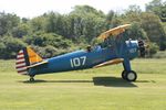 N62658 @ EGHP - N62658 (42-16107) 1943 Boeing PT-17 Kaydet Jodel Fly In Popham 02.06.24 (3) - by PhilR