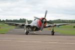 G-THUN @ EGSU - 45-49192 (G-THUN) 1945 Republic P-47D Thunderbolt D Day Display Duxford 01.06.24 - by PhilR