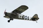 G-BECN @ EGSU - 480480 (G-BECN) 1944 Piper J-3C-65 Cub ( L-4 Grasshopper) D Day Display Duxford 01.06.24 - by PhilR