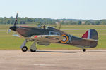 V7497 @ EGSU - V7497 (G-HRLI) 1940 Hawker Hurricane l Duxford 25.06.24 (1) - by PhilR