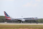 N854NN @ KRSW - American Flight 1451 arrives on Runway 6 at Southwest Florida International Airport following a weather diversion on a flight from Harry Reid International Airport to Miami International Airport - by Suncoast Spotter