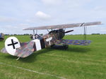 SE-XVO @ EGBK - Replica Fokker D. VII on the flight line at Sywell Airshow 2024 - by Chris Holtby