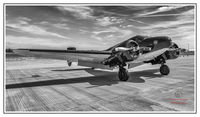 G-BKGM @ SEN - Black & White rendition of the Beech 3NM Expeditor G-BKGM taken at London Southend Airport - by Tom Steemson