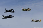 N6388U @ KOSH - Unique formation of Bearcat, Corsair, Yak-3 and P-51 Mustang - by Dariusz Jezewski www.FotoDj.com