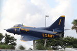 149563 @ KPNS - US Navy Blue Angels A-4 Skyhawk on display at the Pensacola International Airport - by Suncoast Spotter