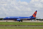 N824SY @ KRSW - Sun Country Flight 384 taxis at Southwest Florida International Airport prior to flight to Minneapolis-St Paul International Airport - by Suncoast Spotter