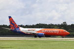 N834SY @ KRSW - Sun Country Flight 384 departs Runway 24 at Southwest Florida International Airport enroute to Minneapolis-St Paul International Airport - by Suncoast Spotter