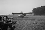 N4129D @ LSPL - Fluegerchilbi Langenthal-Bleienbach, a lot of spectators that time. Scanned from a 6x9 b+w negative