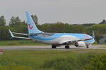 OO-JAU @ LFRB - Boeing 737-8K, Taxiing rwy 25L, Brest-Bretagne airport (LFRB-BES) - by Yves-Q