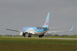 OO-JAU @ LFRB - Boeing 737-8K, Brest-Bretagne airport (LFRB-BES) - by Yves-Q