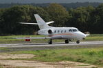 F-GSLZ @ LFRU - Dassault Falcon 10, Lining up rwy 22, Morlaix-Ploujean airport (LFRU-MXN) - by Yves-Q