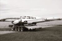 N8181M - Myself in front of N8181M after forced landing near Powerview Manitoba.   July 1973 - by Allan Peden