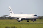SX-DGD @ LFRB - Airbus A320-232, Taxiing rwy 25L, Brest-Bretagne airport (LFRB-BES) - by Yves-Q