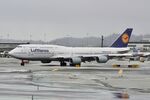 D-ABYJ @ SFO - Departing runway 10, November rain 'Pineapple Express' SFO 2024. - by Clayton Eddy
