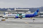 N24988 @ KSFO - SAF, Sustainable Aviation Fuel, departing runway 10, November rain, 'Pineapple Express' SFO 2024. - by Clayton Eddy