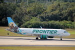 N235FR @ KTPA - Frontier Flight 4807 arrives on Runway 1L at Tampa International Airport following flight from Philadelphia International Airport - by Suncoast Spotter