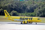 N980NK @ KTPA - Spirit Flight 3126 arrives on Runway 1L at Tampa International Airport following flight from Houston-Bush Intercontinental Airport