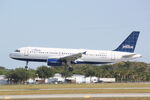 N662JB @ KSRQ - Jet Blue Flight 341 Glad To Be Blue  on arrival to Runway 32 at Sarasota-Bradenton International Airport - by Suncoast Spotter
