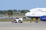 N605JB @ KSRQ - Jet Blue Airbus A320 Blue Yorker  pushes back from the gate at Sarasota-Bradenton International Airport