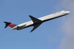 N959DL @ KSRQ - Delta MD-88 departs Runway 14 at Sarasota-Bradenton International Airport - by Suncoast Spotter