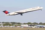 N988DL @ KSRQ - Delta Flight 1678 departs Runway 14 at Sarasota-Bradenton International Airport enroute to Hartsfield-Jackson Atlanta International Airport - by Suncoast Spotter
