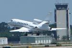 N228FJ @ KSRQ - Dassault Falcon 50 - N228FJ departs Runway 32 at Sarasota-Bradenton International Airport enroute to William Hobby International Airport - by Suncoast Spotter