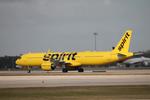 N737NK @ KRSW - Spirit Flight 711 taxis to the gate at Southwest Florida International Airport following flight from Chicago-O’Hare International Airport