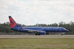 N826SY @ KRSW - Sun Country Flight 382 departs Runway 24 at Southwest Florida International Airport enroute to Minneapolis-St Paul International Airport - by Suncoast Spotter