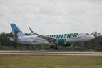 N370FR @ KRSW - Frontier Flight 3796 arrives on Runway 24 at Southwest Florida International Airport following flight from Cleveland-Hopkins International Airport - by Suncoast Spotter