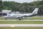 N84LG @ KSRQ - Cessna Citation Bravo departs Runway 32 at Sarasota-Bradenton International Airport enrote to Shreveport Regional Airport - by Suncoast Spotter
