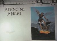 85-0829 - This is the best image I have of the door art I painted during the Gulf War. The Crew Chief had a prayer card that had the angel Michael forcing Satan into hell. I had been on the crew of the jet before deploying, so I painted it for him. - by Unknown