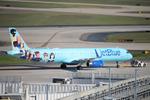 N970JB @ KTPA - JetBlue Flight 692 pushes back at Tampa International Airport prior to flight to Boston-Logan International Airport