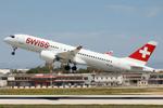 HB-JCU @ LMML - Airbus A220 reg HB-JCU of Swiss taking off from Malta RW31. - by raymond