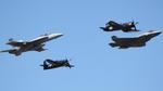 169207 @ KLAL - EA-18G, F8F-1B, F4U-4, and F-35C - by AviationLover50