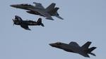 169142 @ KLAL - EA-18G, F4U-4, and F-35C - by AviationLover50