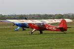 G-AGXN @ EGCV - Vintage Piper fly in, Sleap - by Chris Hall