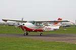 G-ATPT @ EGCV - Vintage Piper fly in, Sleap - by Chris Hall
