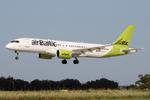 YL-AAZ @ LMML - Airbus A220 reg YL-AAZ of Air Baltic on final approach to RW31 in Malta. - by raymond