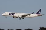 SP-LNO @ LMML - Embraer ERJ-190-200LR reg SP-LNO of LOT Polish Airlines on final approach to RW31 Malta. - by raymond