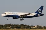 YR-LIC @ LMML - Airbus A319-112 reg YR-LIC of Fly Lili on approach to RW31 in Malta. - by raymond
