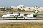9H-MAYA @ LMML - De Havilland DHC-8-402Q reg 9H-MAYA of SkyAlps on rotation RW31 departing from Malta. - by raymond