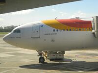 EC-GGS @ SJU - Iberia Airbus A340-300 EC-GGS Concha Espina waiting to depart from SJU to MAD - by Benjamin Rodriguez