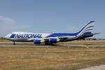 N569CA @ LMML - Boeing 747-409F of National Airlines reg N569CA taxying out for departure from Malta. - by raymond