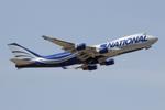 N569CA @ LMML - On take off from Malta, National Airlines Boeing 747-409F reg N569CA. - by raymond