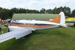 G-ANUW - De Havilland D.H.104 Dove 6 (with temporary flat-top cockpit canopy) at the East Midlands Aeropark, Castle Donington - by Ingo Warnecke