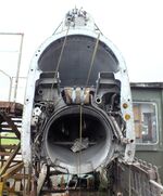 XP706 - English Electric Lightning F3 (front and aft fuselage separated, here front fuselage) being restored at the Aeroventure South Yorkshire Aircraft Museum, Doncaster