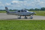 N266CH @ LSZG - Leaving Grenchen - by sparrow9