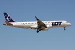 SP-LMD @ LMML - Embraer ERJ-190 reg SP-LMD of LOT Polish Airlines on final approach for RW31 Malta. - by raymond